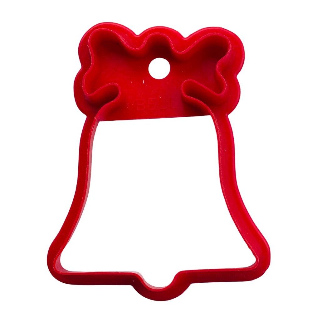 Red Bell-Shaped Cookie Cutter - Festive Holiday Baking Tool - Christmas Treats -